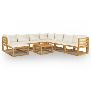 vidaXL 9 Piece Garden Lounge Set with Cushions Solid Wood Acacia