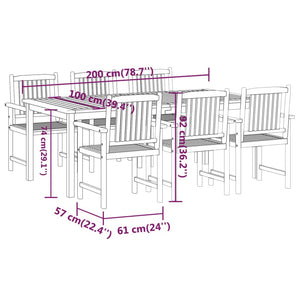 vidaXL 7 Piece Garden Dining Set Solid Wood Acacia