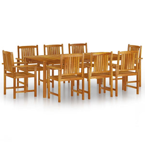 vidaXL 9 Piece Garden Dining Set Solid Wood Acacia