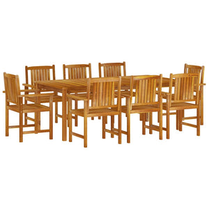 vidaXL 9 Piece Garden Dining Set Solid Wood Acacia