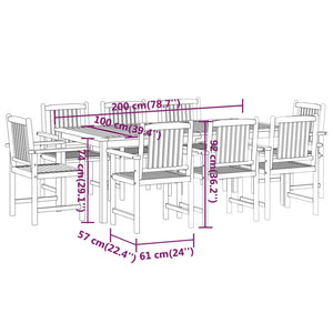 vidaXL 9 Piece Garden Dining Set Solid Wood Acacia