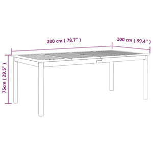 vidaXL 9 Piece Garden Dining Set Solid Wood Acacia Grey