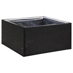 vidaXL Garden Planter Black 80x80x40 cm Poly Rattan