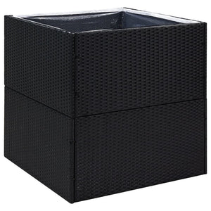 vidaXL Garden Planter Black 80x80x80 cm Poly Rattan