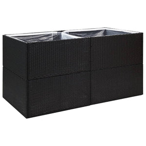 vidaXL Garden Planter Black 157x80x80 cm Poly Rattan