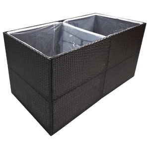 vidaXL Garden Planter Black 157x80x80 cm Poly Rattan