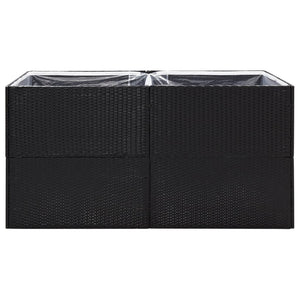 vidaXL Garden Planter Black 157x80x80 cm Poly Rattan