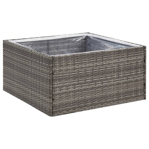 vidaXL Garden Planter Grey 80x80x40 cm Poly Rattan