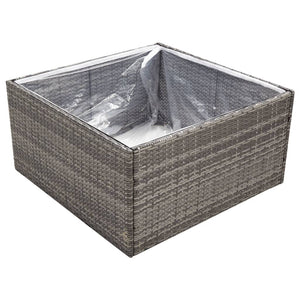 vidaXL Garden Planter Grey 80x80x40 cm Poly Rattan