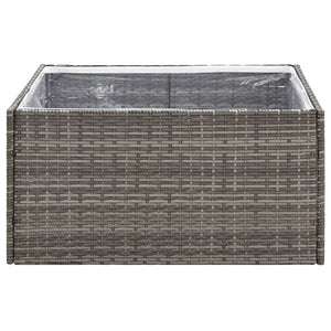 vidaXL Garden Planter Grey 80x80x40 cm Poly Rattan