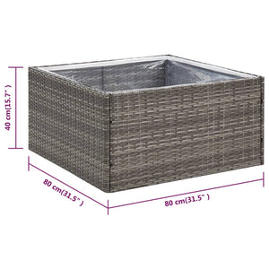 vidaXL Garden Planter Grey 80x80x40 cm Poly Rattan