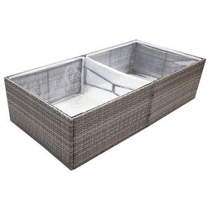 vidaXL Garden Planter Grey 157x80x40 cm Poly Rattan