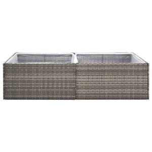 vidaXL Garden Planter Grey 157x80x40 cm Poly Rattan