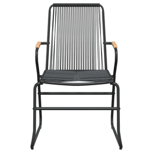 vidaXL 7 Piece Garden Dining Set Black PVC Rattan