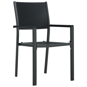 vidaXL 7 Piece Garden Dining Set Black and White