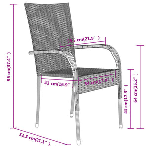 vidaXL 5 Piece Garden Dining Set Black