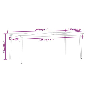vidaXL 9 Piece Garden Dining Set Black
