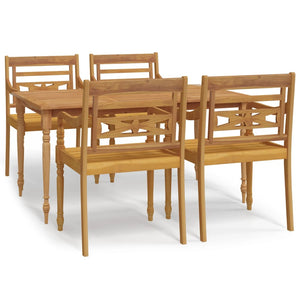 vidaXL 5 Piece Garden Dining Set Solid Wood Teak