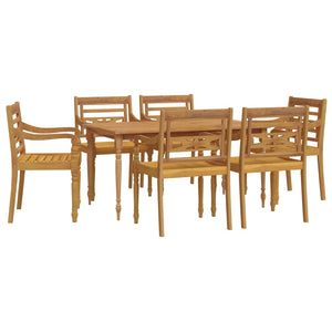 vidaXL 7 Piece Garden Dining Set Solid Wood Teak