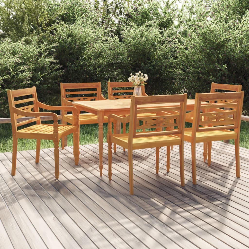 vidaXL 7 Piece Garden Dining Set Solid Wood Teak