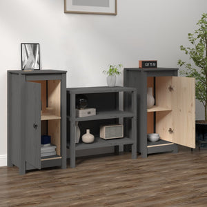 vidaXL Sideboards 2 pcs Grey 39x35x80 cm Solid Wood Pine