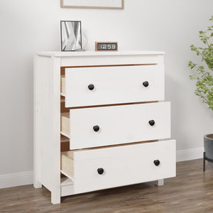 vidaXL Sideboard White 70x35x80 cm Solid Wood Pine