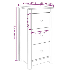 vidaXL Sideboard White 40x35x80 cm Solid Wood Pine