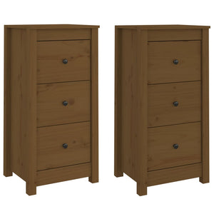 vidaXL Sideboards 2 pcs Honey Brown 40x35x80 cm Solid Wood Pine