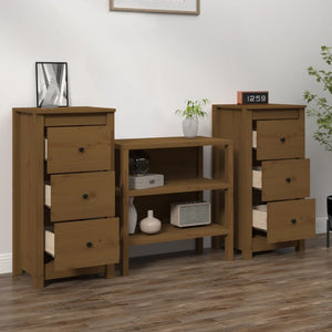 vidaXL Sideboards 2 pcs Honey Brown 40x35x80 cm Solid Wood Pine