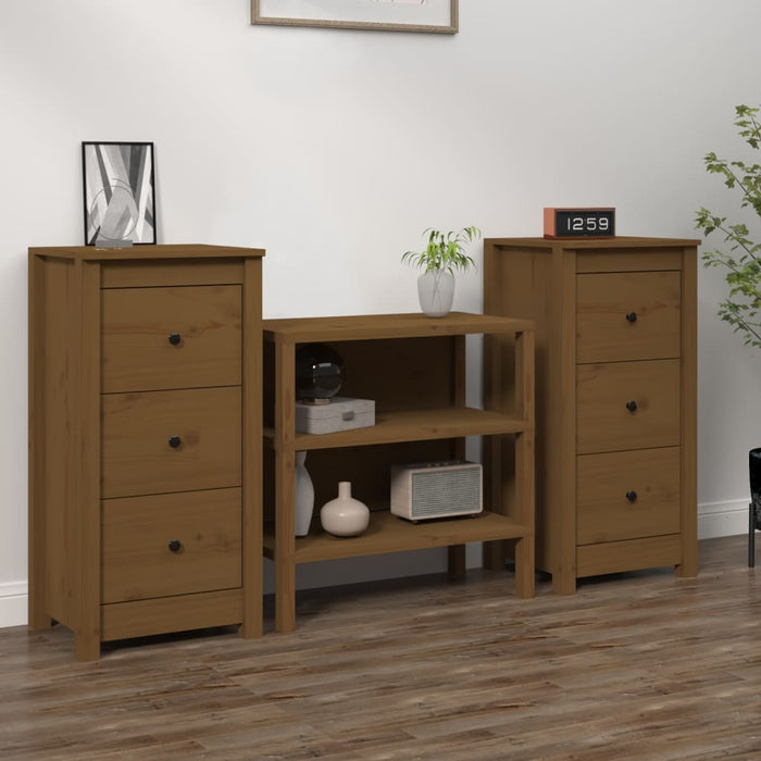 vidaXL Sideboards 2 pcs Honey Brown 40x35x80 cm Solid Wood Pine