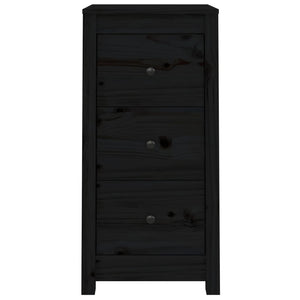 vidaXL Sideboard Black 40x35x80 cm Solid Wood Pine