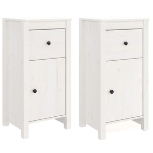 vidaXL Sideboards 2 pcs White 40x35x80 cm Solid Wood Pine