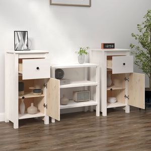 vidaXL Sideboards 2 pcs White 40x35x80 cm Solid Wood Pine