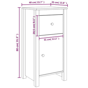 vidaXL Sideboards 2 pcs White 40x35x80 cm Solid Wood Pine