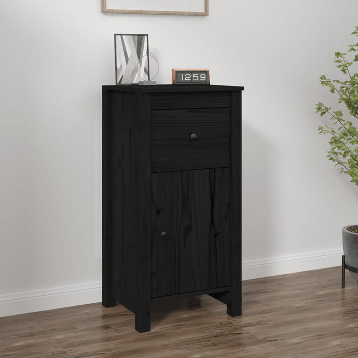 vidaXL Sideboard Black 40x35x80 cm Solid Wood Pine