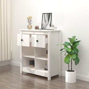 vidaXL Sideboard White 70x35x80 cm Solid Wood Pine