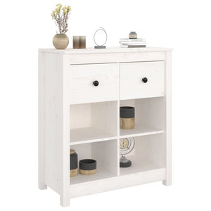 vidaXL Sideboard White 70x35x80 cm Solid Wood Pine