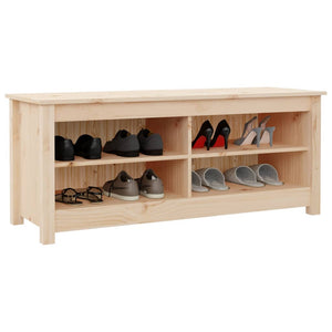 vidaXL Shoe Bench 110x38x45.5 cm Solid Wood Pine