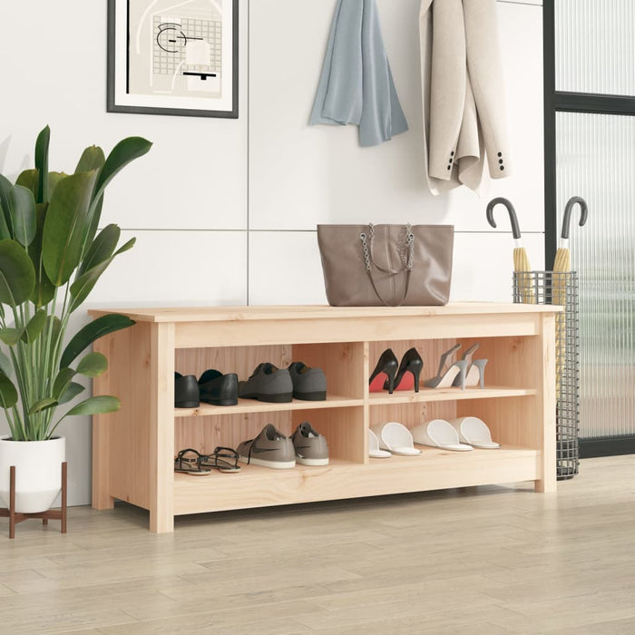 vidaXL Shoe Bench 110x38x45.5 cm Solid Wood Pine