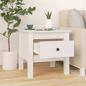 vidaXL Side Table White 40x40x39 cm Solid Wood Pine