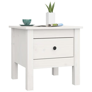 vidaXL Side Table White 40x40x39 cm Solid Wood Pine