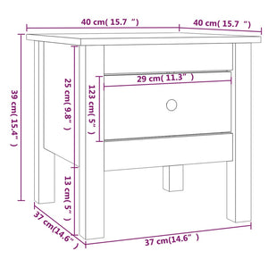 vidaXL Side Table White 40x40x39 cm Solid Wood Pine