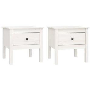 vidaXL Side Tables 2 pcs White 50x50x49 cm Solid Wood Pine