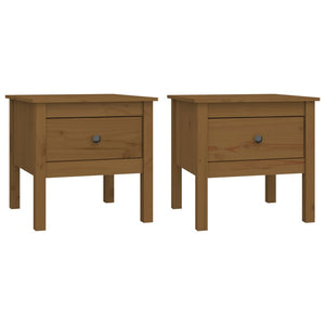 vidaXL Side Tables 2 pcs Honey Brown 50x50x49 cm Solid Wood Pine