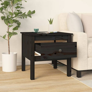 vidaXL Side Table Black 50x50x49 cm Solid Wood Pine