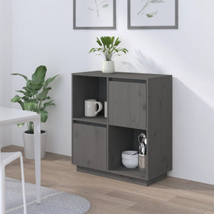 vidaXL Sideboard Grey 74x35x80 cm Solid Wood Pine