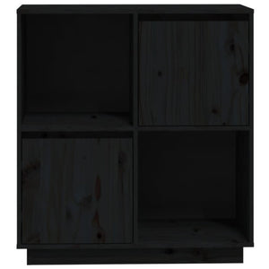 vidaXL Sideboard Black 74x35x80 cm Solid Wood Pine