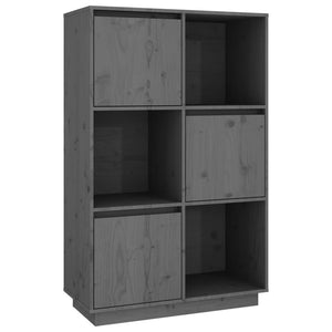 vidaXL Highboard Grey 74x35x117 cm Solid Wood Pine