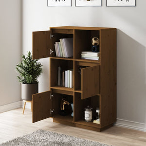 vidaXL Highboard Honey Brown 74x35x117 cm Solid Wood Pine