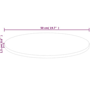 vidaXL Round Table Top ??50x1.5 cm Solid Wood Oak